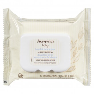 Aveeno Baby Hand & Face Wipes, Natural Oat & Aloe - 25 Disposable Wipes